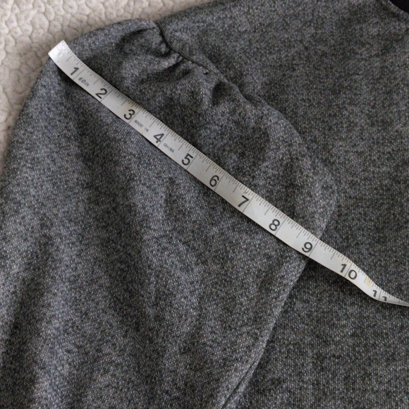 Amadi Small Grey Puff Sleeve Metallic Gold Trim Sweatshirt - Picture 8 of 14